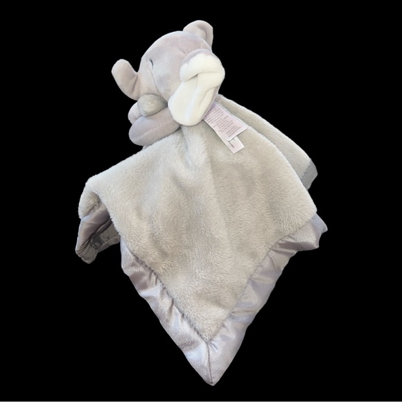 Carters Gray Elephant Security Blanket Plush Lovey Soft Satin Trim Baby Toy Grey - Picture 2 of 7